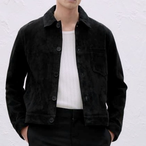 H&M NWOT Slim Fit Jacket In Soft Suede With A Fitted Silhouette. - Picture 3 of 11